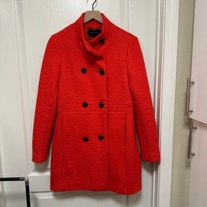 Ann Taylor Bright Red Wool Coat